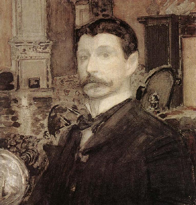Mikhail Vrubel Self-Portrait with a shell oil painting picture